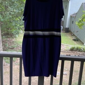 Elegant Purple Dress with Striped Detail